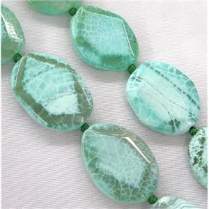 dragon veins Agate Beads, faceted freeform, green treated, approx 20-50mm [GMLB3270]