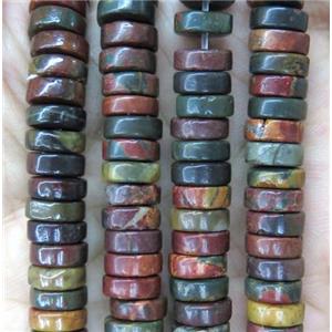 red Picasso Jasper disk Beads, approx 4mm dia [GMLB3274-4MM]