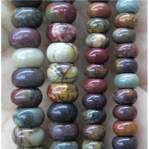 red Picasso Jasper rondelle Beads, approx 4mm dia [GMLB3275-4MM]