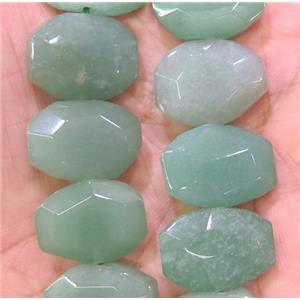 green aventurine beads, faceted oval, approx 15-20mm [GMLB3331]