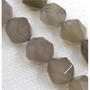 Gray Agate Beads Cut Round, approx 8mm dia [GMLB3352-8MM]