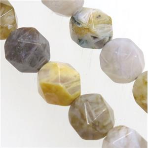 Zhuye Bamboo Agate Beads Cutted Round, approx 12mm dia [GMLB3357]
