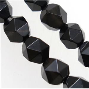 Black Agate Beads Cutted Round, approx 12mm dia [GMLB3360]