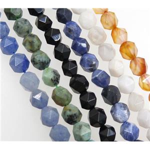 Mix Gemstone Beads Cutted Round, approx 8mm dia [GMLB3367-8MM]