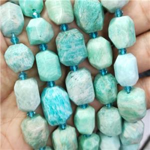 Amazonite nugget beads, faceted freeform, green, approx 14-20mm [GMLB3376]