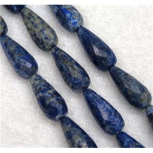 Lapis Lazuli beads, faceted teardrop, blue, approx 12-25mm [GMLB3386]