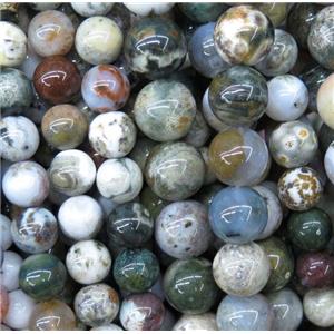 natural Ocean Agate Beads, round, multi color, approx 8mm dia [GMLB3396-8MM]