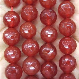 red Carnelian Agate beads, faceted round, approx 12mm dia [GMLB3421-12MM]