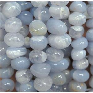 blue lace Agate chip beads, freeform, approx 6-10mm [GMLB3452]