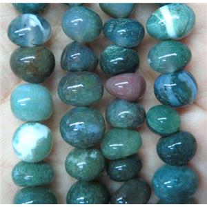 Indian Agate bead chip, green, freeform, approx 6-10mm [GMLB3460]
