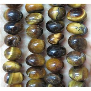 tiger eye stone bead chip, yellow, freeform, approx 6-10mm [GMLB3466]