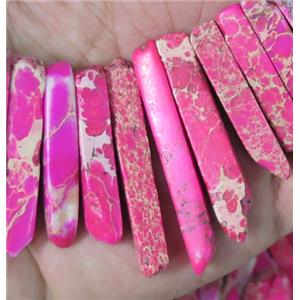 hotpink Imperial Jasper collar beads, stick, approx 10-50mm [GMLB3526]