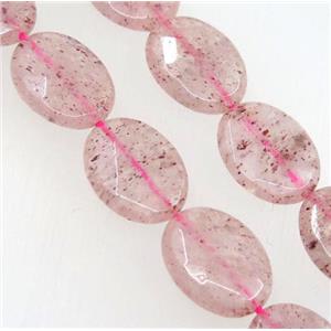 natural Strawberry Quartz beads, faceted oval, approx 15x20mm [GMLB3534]