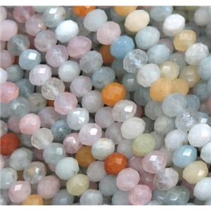 faceted rondelle Aquamarine beads, AB-grade, approx 4x6mm [GMLB3548]