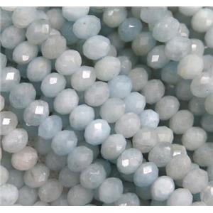 blue Aquamarine beads, faceted rondelle, approx 3x4mm [GMLB3550-3X4MM]
