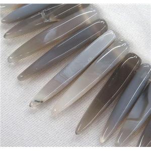 gray agate bullet collar beads, top drilled, approx 10-40mm [GMLB3607]