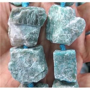 green Russian Amazonite nugget beads, freeform, rough, approx 15-25mm [GMLB3623]