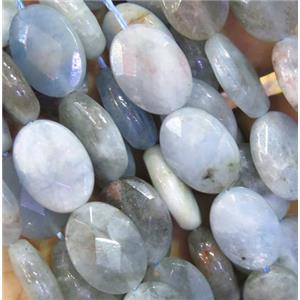 Aquamarine beads, faceted oval, blue, B-grade, approx 13x18mm [GMLB3635]
