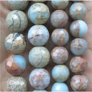 faceted round SnakeSkin Jasper beads, approx 12mm dia [GMLB3649-12MM]