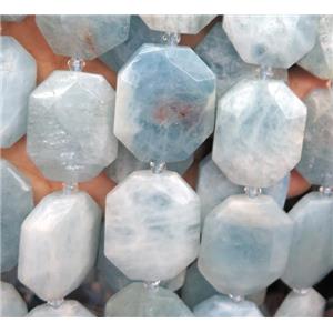 Aquamarine slice beads, faceted freeform, blue, approx 25-35mm [GMLB3650]