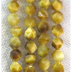golden tiger eye stone ball beads, faceted round, approx 8mm dia [GMLB3653]