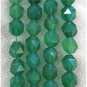 green agate beads ball, faceted round, approx 8mm dia [GMLB3657-8MM]