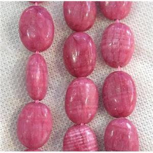 Chinese Rhodonite oval beads, dye pink, approx 13x18mm [GMLB3665]