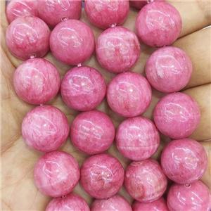 Chinese Rhodochrosite Beads Pink Dye Smooth Round, approx 16mm dia [GMLB3669-16MM]