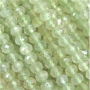 faceted prehnite rondelle beads, green, approx 4.5x6mm [GMLB3721]