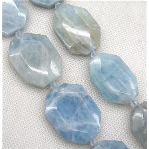 Aquamarine slice beads, faceted freeform, blue, approx 25-40mm [GMLB3742]