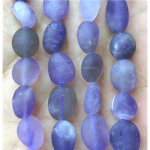 matte purple Amethyst pebble beads, freeform, approx 5-8mm [GMLB3785]