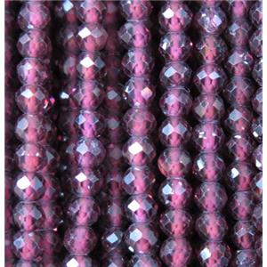 faceted round tiny Garnet beads, approx 3mm dia [GMLB3800]