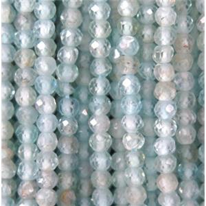 faceted round Apatite beads, lt.blue, approx 2.5mm dia [GMLB3801]