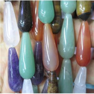 mix gemstone bead, teardrop, approx 10x30mm [GMLB3807]