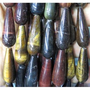 tiger eye stone bead, teardrop, mix color, approx 10x30mm [GMLB3809]