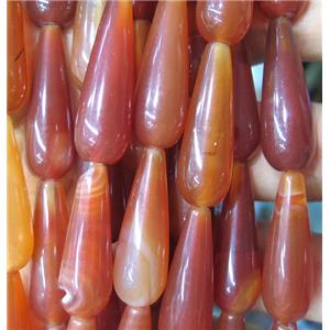 red agate bead, teardrop, approx 10x30mm [GMLB3811]