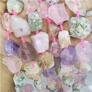 mix gemstone nugget chip beads, freeform, rough, approx 15-35mm [GMLB3845]