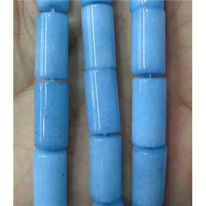 blue jade tube beads, dye, approx 8x16mm [GMLB3863]