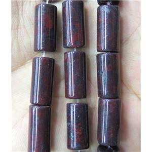 red Autumn Jasper tube beads, approx 8x16mm [GMLB3874]