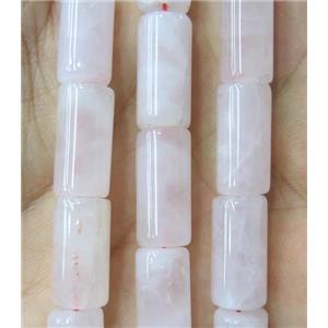 Rose Quartz tube beads, pink, approx 8x16mm [GMLB3877]
