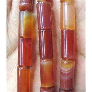 red agate beads, tube, approx 8x16mm [GMLB3878]