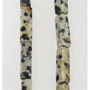 black spotted dalmatian jasper cuboid beads, approx 4x4x13mm [GMLB3913]