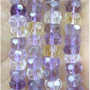 faceted Ametrine rondelle beads, purple, approx 8-10mm [GMLB3930]