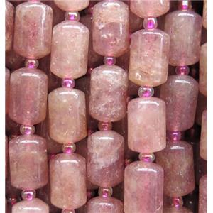 Strawberry Quartz tube beads, approx 8x12mm [GMLB3940]