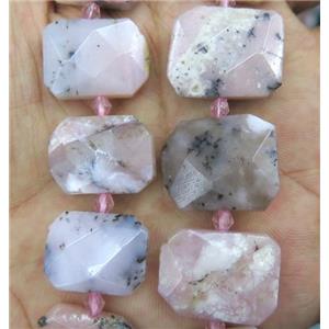 pink opal stone nugget bead, faceted rectangle, approx 13-23mm [GMLB3951]
