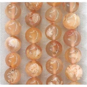 round Cherry blossom Agate beads, lt.pink, approx 16mm dia [GMLB3990-16MM]