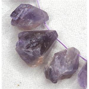purple Amethyst collar beads, teardrop, faceted, approx 15-35mm [GMLB3994]