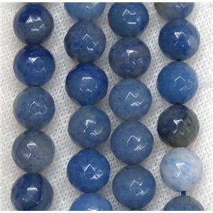 blue Aventurine beads, faceted round, approx 4mm dia [GMLB4000-4MM]