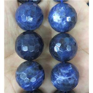large faceted round Sodalite beads, blue, approx 20mm dia [GMLB4010-20MM]