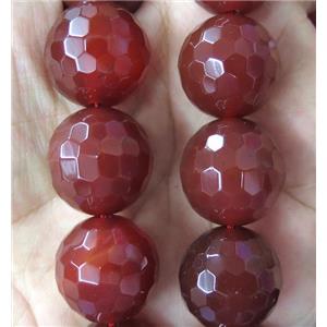 large Red Agate beads, faceted round, approx 20mm dia [GMLB4019]